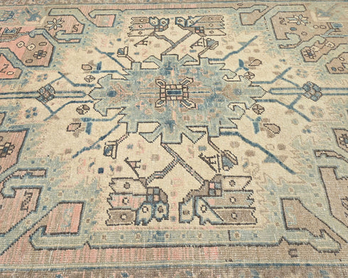 11 Ft Vintage Brown Persian Style Hand Knotted Low Pile Wool Runner Rug